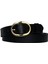Deri Gold Oval Tokalı Siyah Ince Kadın Kemeri 3 cm 1