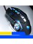 T -Wolf V6 USB Kablolu Fare 6 Düğmeleri Aydınlık Mekanik Bilgisayar Fare - Teknoloji Siyah 1