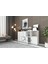 Rafli Dolapli Çekmeceli Sifonyer Beyaz 130 cm SFN-1029-Ç 3
