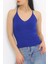 Arkası Çapraz Triko Bluz Saks - 6060.352. 3