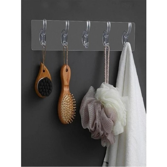 Sebat Home Yakut Şeffaf Silikon Yapışkanlı Askı