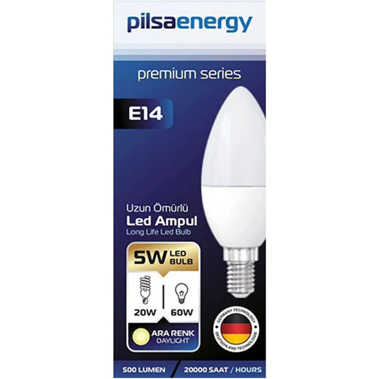 Pilsa Energy E14 5w 500 Lümen 3000k Gün Işığı