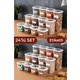 Vienev Etiketli Foly Kare Erzak Saklama Kabı 24'lü Set 8x(0,55 Litre, 1,2 Litre, 1,75 Litre) Beyaz