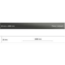Eym Dekoratif Yapışkanlı Sibu Aynalı Pleksi Şerit Mobilya Dolap Süsü  Antrasit - 20 mm x 2800 mm