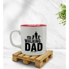 BK Kişiye Özel Walking Dad Tasarımlı Içi Kırmızı Renkli Kupa Bardak Model 2