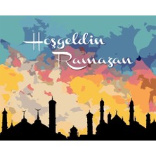 Womb Hobby Hoşgeldin Ramazan Sayılarla Boyama Seti 50X65 cm Tuvale Gerili