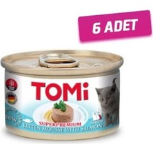 6 Adet - Tomi Kıyılmış Somonlu Tahılsız  Kedi Konservesi 85 gr