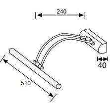 Krom Ayna Üstü 50 cm LED Banyo Aplik Duvar Ayna Resim Tablo