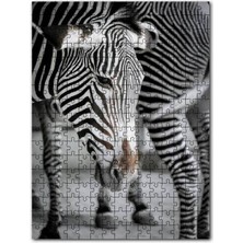 Cakapuzzle Hüzünlü Zebra ve Burnundaki Leke 120 Parça Puzzle Yapboz Mdf (Ahşap)