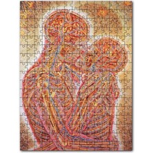 Cakapuzzle Insan Anatomisi Öpüşen Çift Sanat Görseli 120 Parça Puzzle Yapboz Mdf (Ahşap)