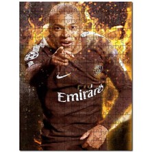 Cakapuzzle Paris Saint Germain Forma Mbappe ve Alevler 120 Parça Puzzle Yapboz Mdf (Ahşap)