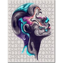 Cakapuzzle Parlak Renkli Sıvı Görünüm Kadın Profil 120 Parça Puzzle Yapboz Mdf (Ahşap)