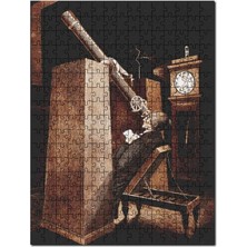 Cakapuzzle Geçmiş Teleskop Gökbilimci Görseli 120 Parça Puzzle Yapboz Mdf (Ahşap)