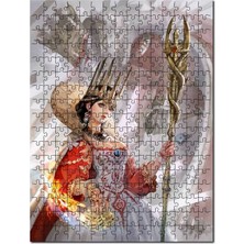 Cakapuzzle Kartların Kraliçesi Sanat Görseli 120 Parça Puzzle Yapboz Mdf (Ahşap)