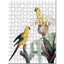 Cakapuzzle Sarı Papağanlar Muhabbeti Görseli 120 Parça Puzzle Yapboz Mdf (Ahşap)