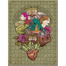 Cakapuzzle Ilütrasyon Kalp Beyin Insan Hayvan 120 Parça Puzzle Yapboz Mdf (Ahşap)