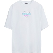 The Wert Unisex Game Over Baskılı Beyaz Oversize Tshirt