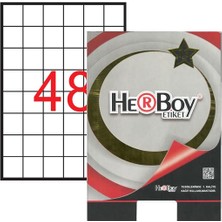 Herboy HB-1348 Beyaz Lazer Etiket 35 mm x 35 mm