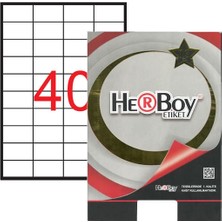 Herboy HB-1040 Beyaz Lazer Etiket 52.5 mm x 29.7 mm