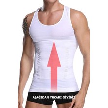 Young&Fit Erkek Korse Atlet Beyaz Bel Korsesi Toparlayıcı 2 Beden Inceltici Korse Atlet