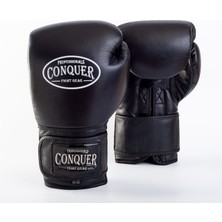Conquer Black Edition Premium Deri Boks Eldiveni Eğitim ve Müsabaka İçin Güçlendirilmiş Özellikler