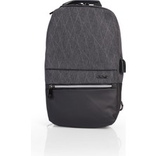 Ççs Koyu Gri Ççs 31276 USB Tablet Bölmeli Tek Omuz Çantası