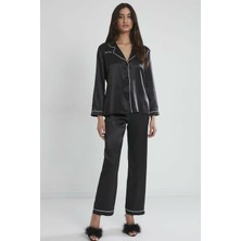 Pierre Cardin 1200 Kadın Ipek Saten Pijama Takım