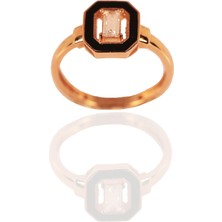 Adil İdil Kuyumculuk 14 Ayar Siyah Çerçeve Baget Yüzük