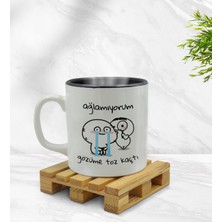 Bk Gift Gözüme Toz Kaçtı Tasarımlı Içi Siyah Renkli Kupa Bardak Model 1