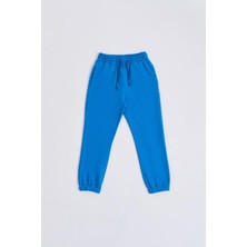 RECOLOR Organik Cepli Bağcıklı Erkek Çocuk Eşofman Altı - Mavi - 10-12