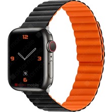 AktarMobile Apple Watch 7 41 mm Uyumlu Magnetik Silikon Kordon Çift Renkli Mıknatıslı Premium Kayış