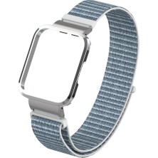 AktarMobile Xiaomi Mi Watch Lite Uyumlu Spor Loop Kordon & Kasa Koruma 2 In 1 Hasır Örgü Cırtlı Kayış Velcro
