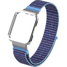 AktarMobile Xiaomi Mi Watch Lite Uyumlu Spor Loop Kordon & Kasa Koruma 2 In 1 Hasır Örgü Cırtlı Kayış Velcro