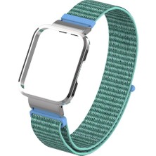 AktarMobile Xiaomi Mi Watch Lite Uyumlu Spor Loop Kordon & Kasa Koruma 2 In 1 Hasır Örgü Cırtlı Kayış Velcro