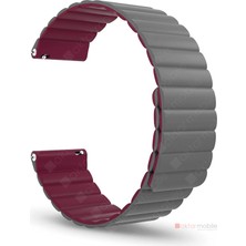 AktarMobile Amazfit Gtr 2 47 mm Uyumlu Magnetik Silikon Kordon Çift Renkli Mıknatıslı Premium Kayış