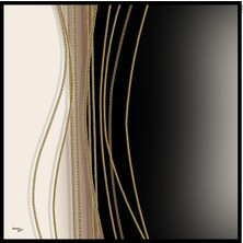 Armine Sport Twill (Tivil) Nostalji Desen Eşarp Siyah Gold Ekru Vizon