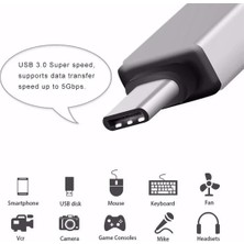 USB To Type-C  Dönüştürücü Otg Çevirici Adaptör Metal