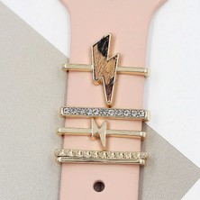 MobaxAksesuar Apple Samsung Oppo Huawei Haylou Watch Kordon Aksesuarı Süsü Charm Seti Taşlı