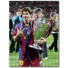 Cakapuzzle Barcelona Formalı Messi Şampiyonluk Kupası 120 Parça Puzzle Yapboz Mdf (Ahşap)