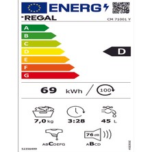 Regal CM 71001 Y 7 Kg 1000 Devir Çamaşır Makinesi