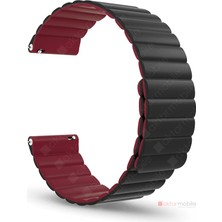 AktarMobile Samsung Galaxy Watch Active Uyumlu Magnetik Silikon Kordon Çift Renkli Mıknatıslı Premium Kayış