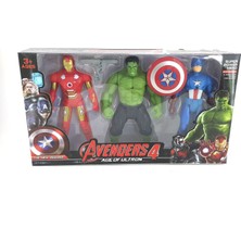 Avengers 4 Büyük Figür Seti 3 Lü Hulk Captain America Ironman Oyuncak Süper Kahramanlar