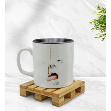 Kişiye Özel Yüz Tasarımlı Içi Siyah Renkli Kupa Bardak Model 1