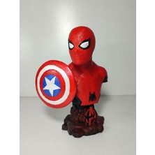 Spiderman & Kalkan Civil War (Örümcek Adam) Dekoratif, Biblo, Büst, Figür (15 Cm)