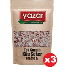 Yazar Tek Sargılı Küp Şeker 3 x 750 gr