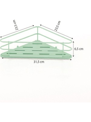 Tekno-tel Teknotel Yapışkanlı Banyo Köşe Rafı Yeşil Grena Seri ST124
