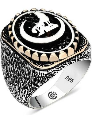 Gumush Gümüş Hilal Bozkurt Oval Erkek Yüzük