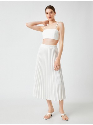 Koton Pilili Midi Boy Etek Beli Lastikli