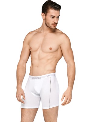 Doreanse Erkek Modal Çizgili Normal Paça Boxer 1780 | Beyaz