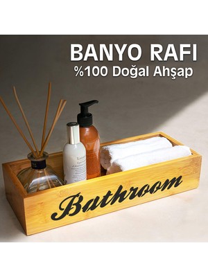 Teda Badhroom Ahşap Kutu Organizer - Banyo Düzenleyici - Dekoratif Kutu - Banyo Rafı-Duş Düzenleyici